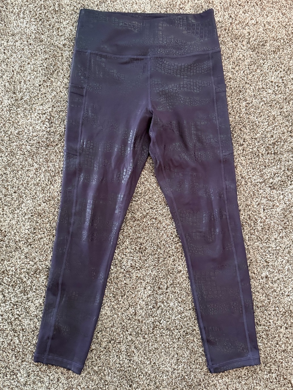 High-Waisted Dark Purple Compression Leggings